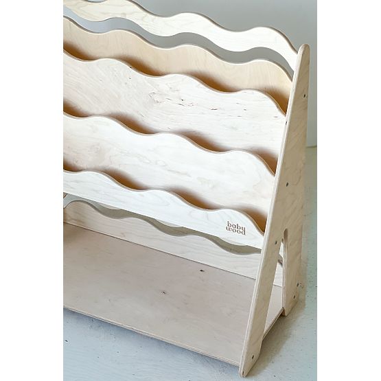 Polica za knjige i igračke WAVE M - prirodna