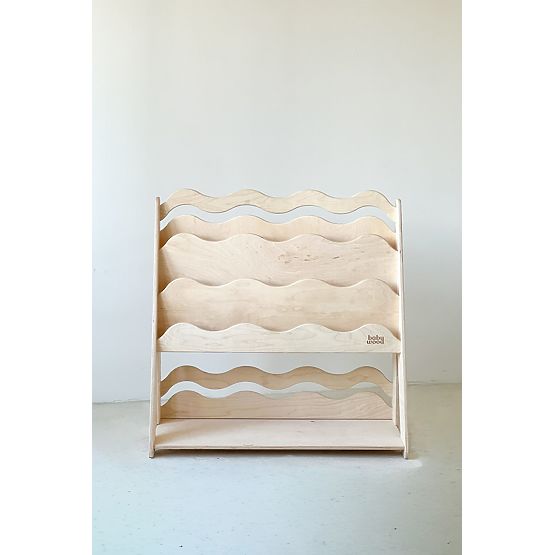 Polica za knjige i igračke WAVE M - prirodna