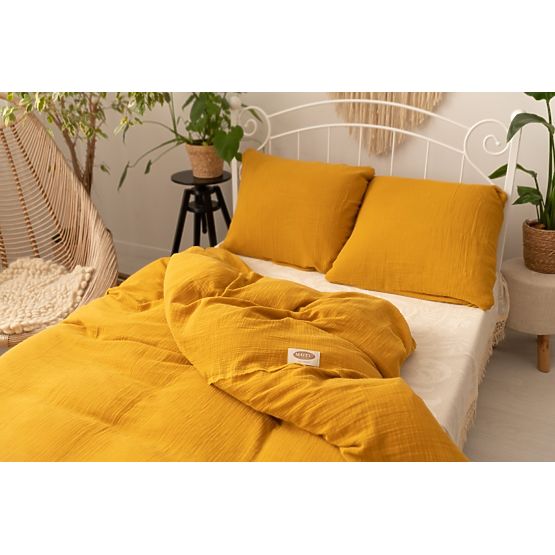 Posteljina od muslina 140x200 cm + 70x90 cm senf