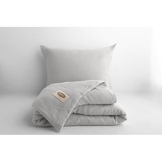 Posteljina od muslina 140x200 cm + 70x90 cm svijetlo siva