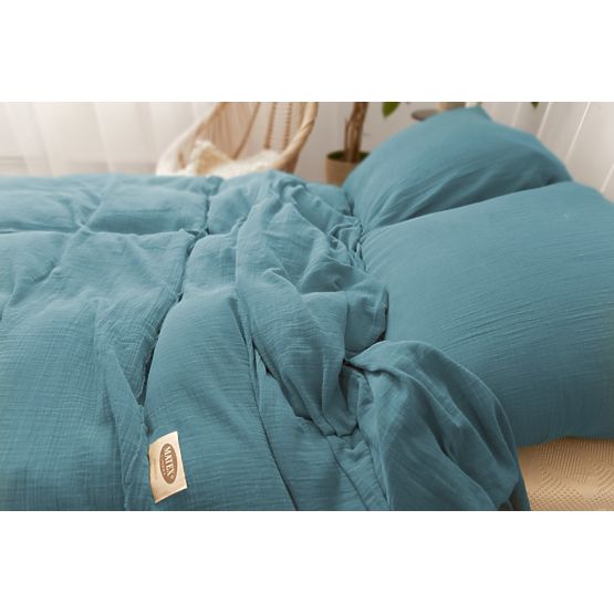 Posteljina od muslina 140x200 cm + 70x90 cm tamnoplava