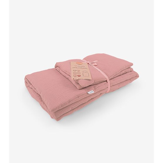 Posteljina od muslina s punjenjem Hawaii- roza