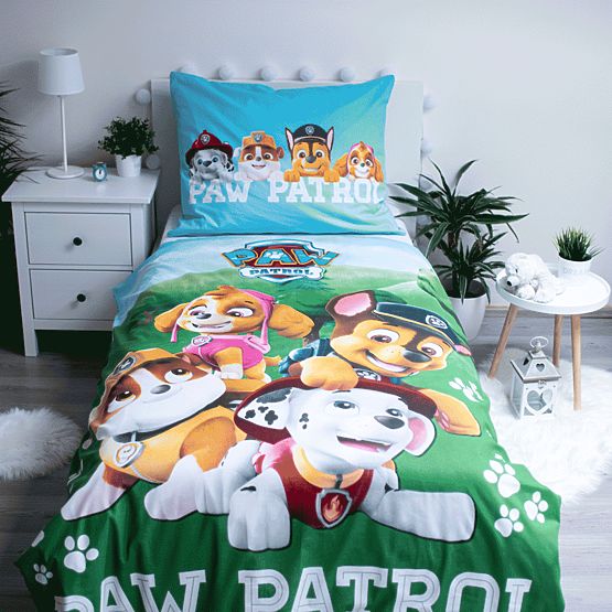 Posteljina sa svjetlećim efektom Paw Patrol 140 x 200 cm + 70 x 90 cm