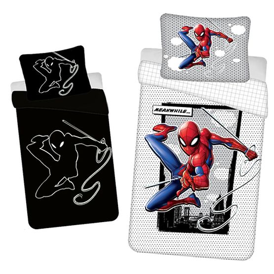 Posteljina sa svjetlećim Spider-man efektom 140 x 200 cm + 70 x 90 cm