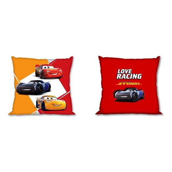 Prekrivač jastuka 40x40 cm - Automobili 3 - žuto-crveni