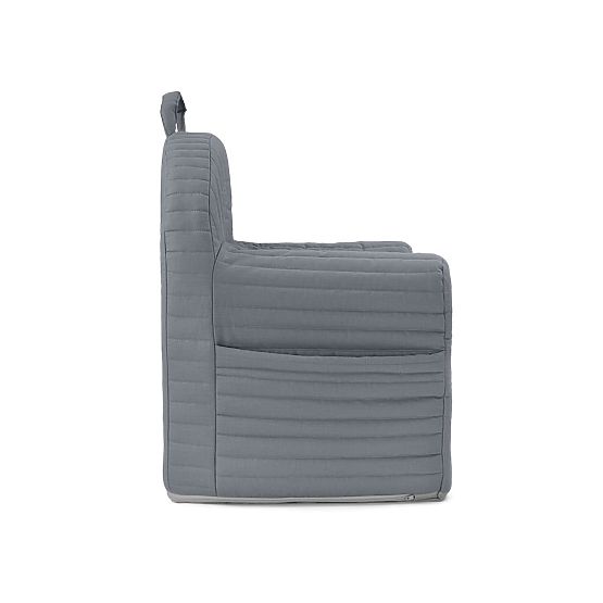 Prošivena fotelja s prugama - grafit