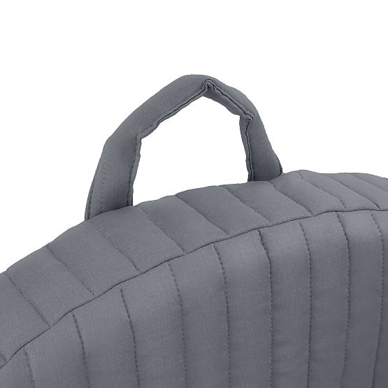 Prošivena fotelja s prugama - grafit