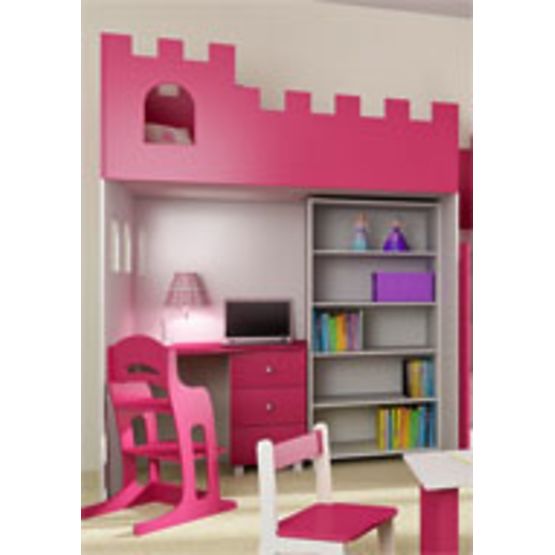 Psací stůl k vyvýšené posteli ZÁMEK s šuplíky a možnými dodatečnými nožkami