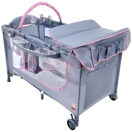 Putni krevetić Comfort Plus - sivo-ružičasti