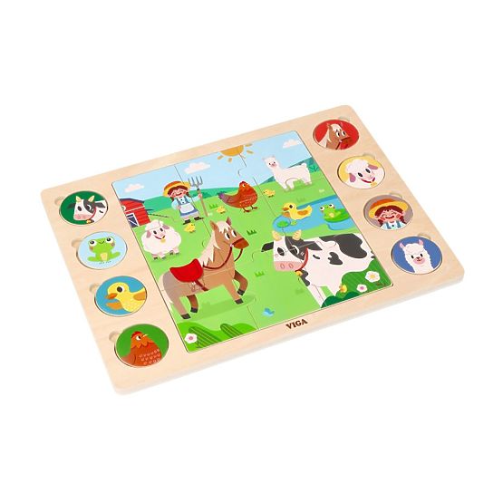 Puzzle 2u1 Farma - slagalica pronađi sjenu