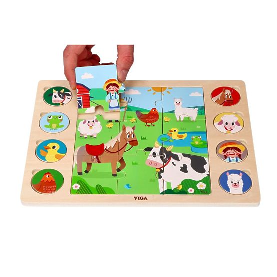 Puzzle 2u1 Farma - slagalica pronađi sjenu