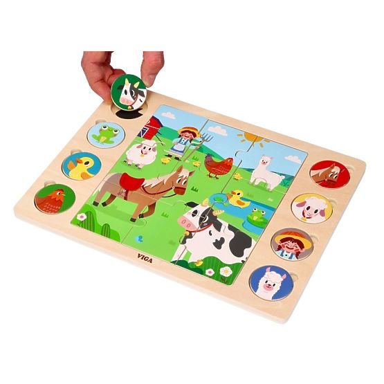 Puzzle 2u1 Farma - slagalica pronađi sjenu