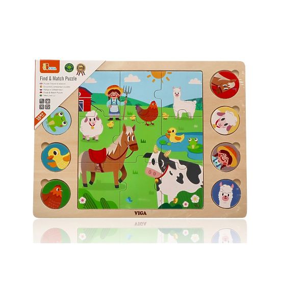 Puzzle 2u1 Farma - slagalica pronađi sjenu
