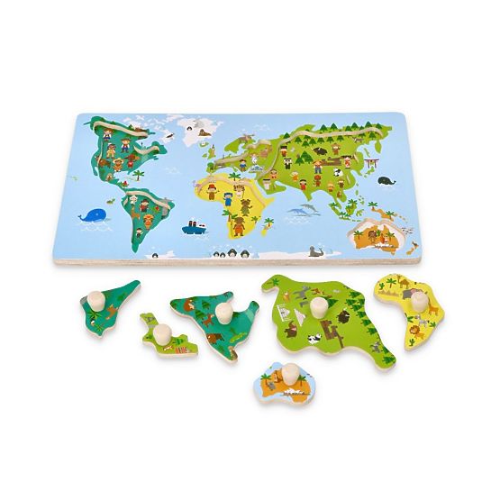 Puzzle s ručkama karta svijeta
