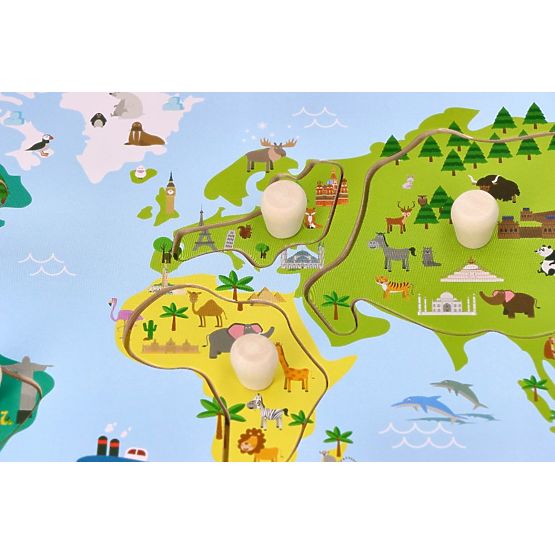 Puzzle s ručkama karta svijeta