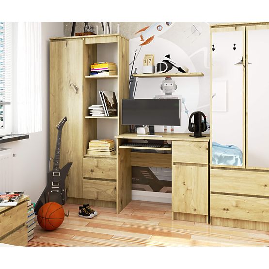 RAČUNALNI STOL PIKSEL HRAST ARTISAN - DESNI