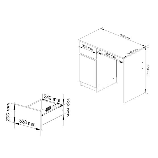 RAČUNALNI STOL PIKSEL PK DUB CRAFT - LIJEVI