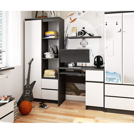 RAČUNALNI STOL PIKSEL PK SIVI / BIJELI - DESNI