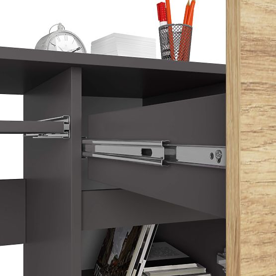 RAČUNALNI STOL PIKSEL PK SIVI / HRAST ARTISAN - DESNI