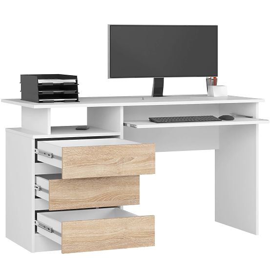 RADNI STOL CLP 135cm PK BIJELI / SONOMA