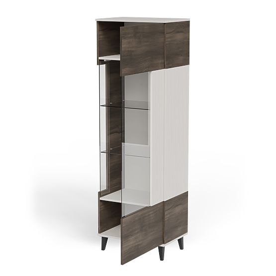 RANDOM 2 V-1 vitrina kašmir / orah / crna