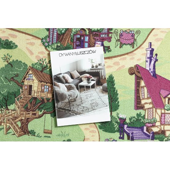 REBEL ROADS TEPIH Candy Town 27 protuklizni za djecu - ružičasti / zeleni