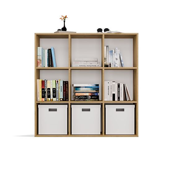 REGAL MALAX 3x3 H HRAST ARTISAN S ČVRSTIM STRAŽNJIM HDF POLICAMA 110x110 CM