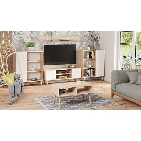 Regal ormar Fondi hrast sonoma - bijela, skandinavska