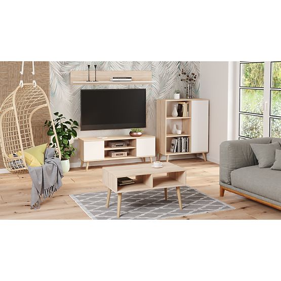 Regal ormar Fondi hrast sonoma - bijela, skandinavska