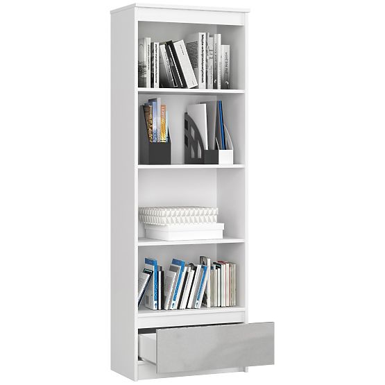 REGAL R 60 cm CLP 1 LADICA 4 POLICE BIJELA / METALIK SJAJ