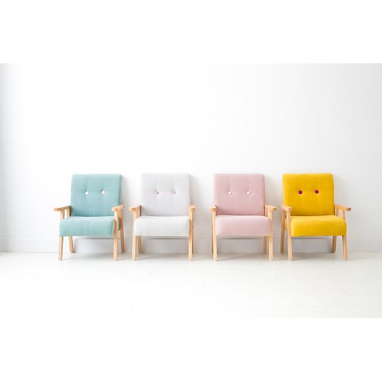 Retro dječja fotelja Velur - ružičasta