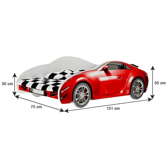 S-CAR Krevet u obliku automobila - plava boja