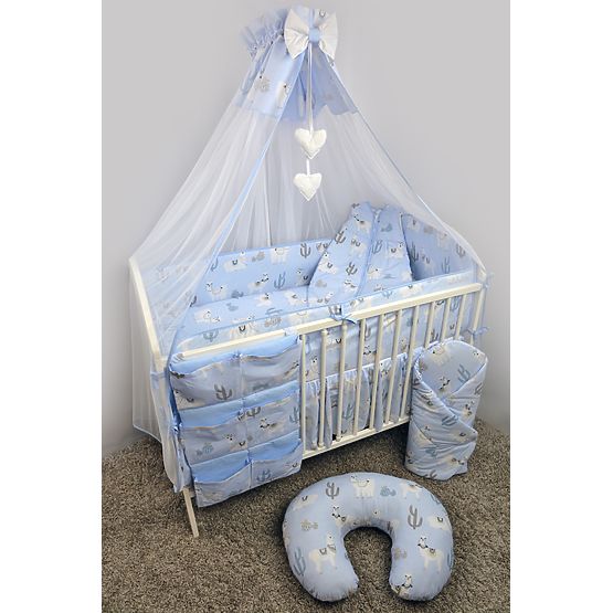  Sada povlečení do postýlky 120x90 cm Lama - modrá