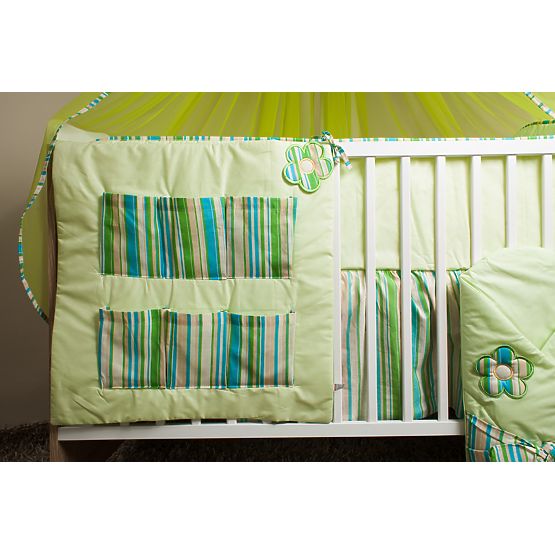 Sada povlečení do postýlky 120x90cm Flowers zelená