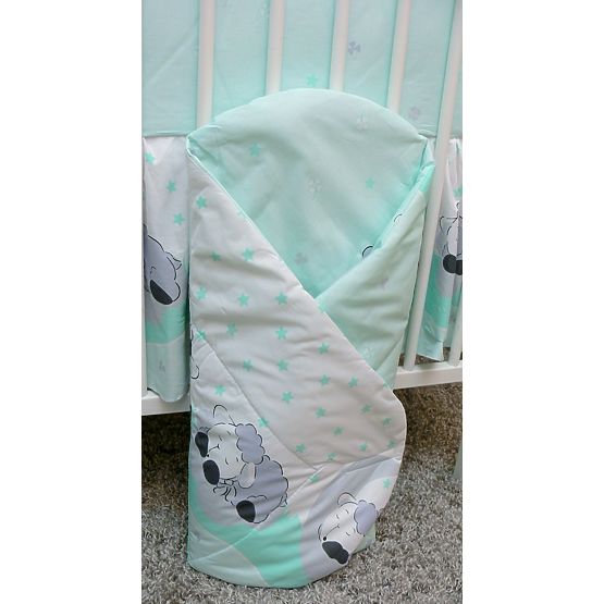 Sada povlečení do postýlky 135x100 cm Beránek mátová