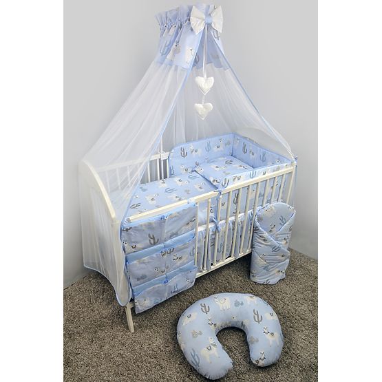  Sada povlečení do postýlky 135x100 cm Lama - modrá