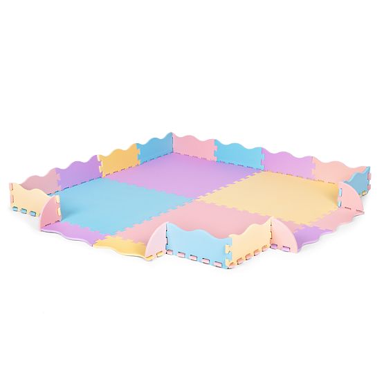 Šarena pjenasta podloga za djecu s ogradom 141,5x141,5 cm 24 kom IPLAY