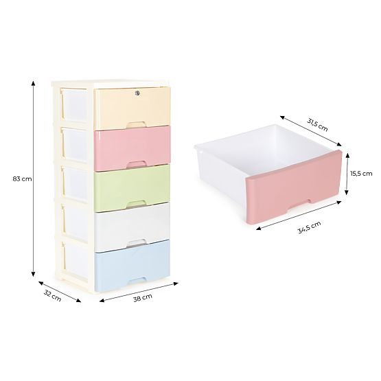 Šareni regal s policama na kotačićima Five