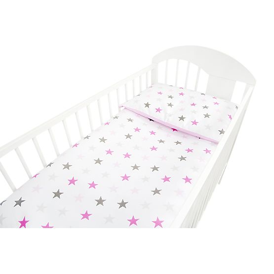 Set posteljine 135 x 100 cm Zvijezde - ružičasta