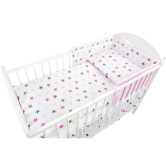 Set posteljine 135 x 100 cm Zvijezde - ružičasta