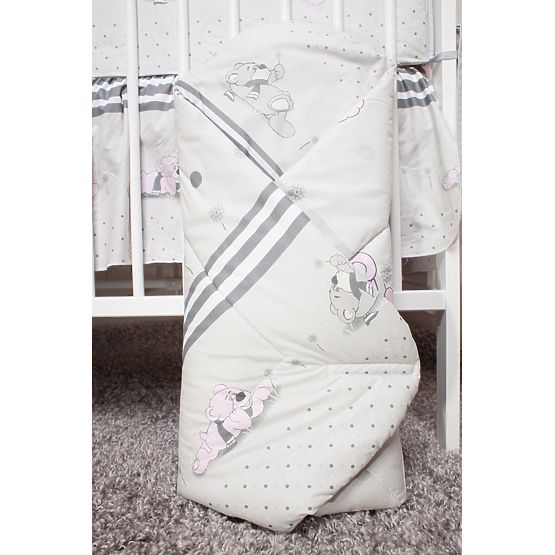 Set posteljine za dječji krevetić 120x90cm Dreamer sivi