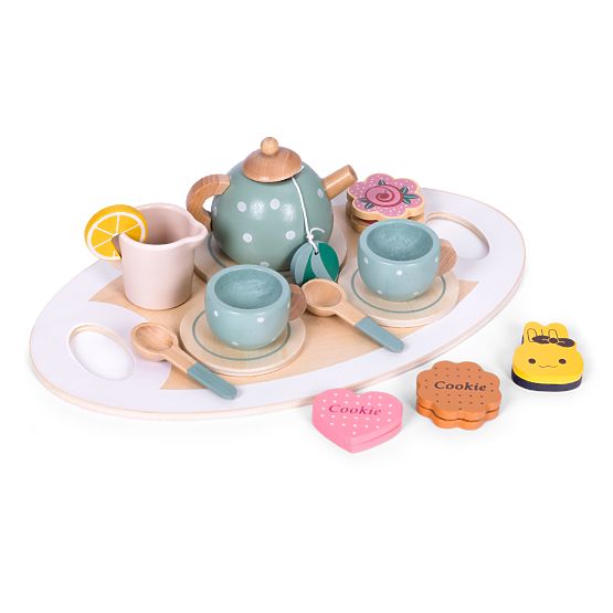 Set za čaj i kavu s kolačićima šalice čajnik pladanj ECOTOYS