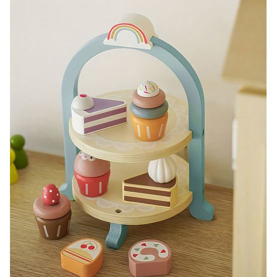 Set za čaj i kavu s kolačićima šalice čajnik pladanj ECOTOYS