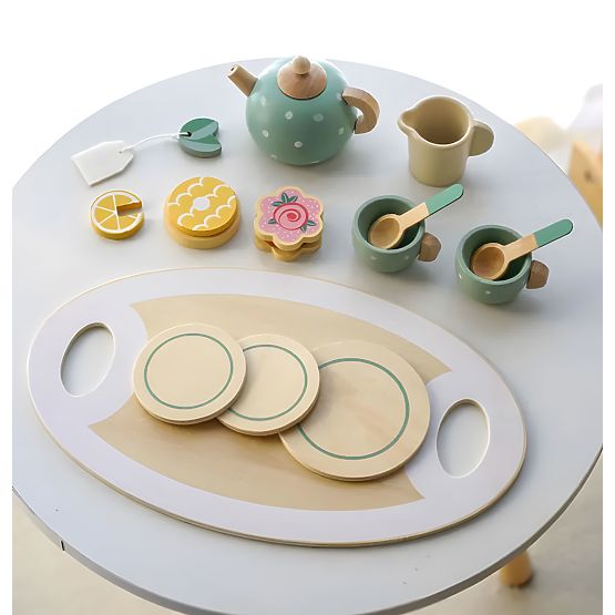 Set za čaj i kavu s kolačićima šalice čajnik pladanj ECOTOYS