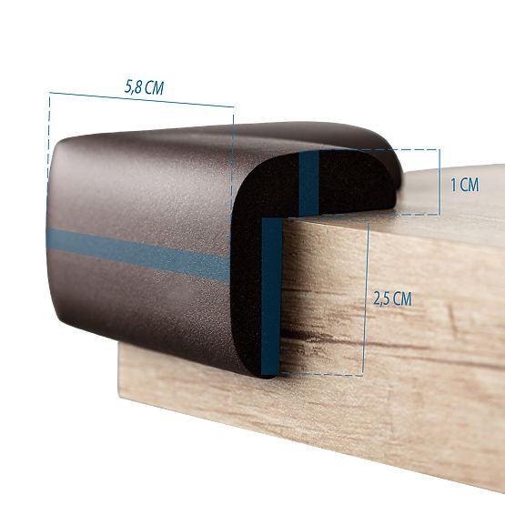 SIPO Pjena za zaštitu kutova namještaja, crna - 4 kom