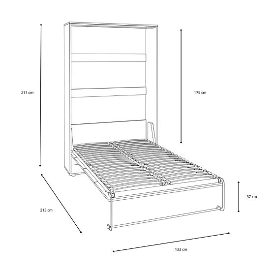 Sklopivi krevet KOBI VERTO 120x200 Siva 1 kom