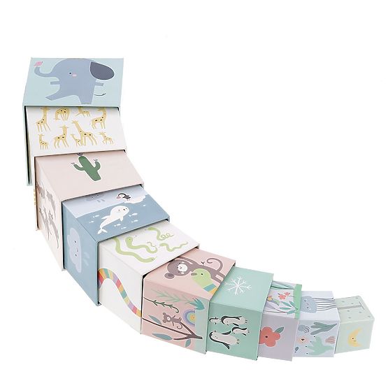 Sklopivi toranj od kockica - životinje svijeta s brojevima 1-10