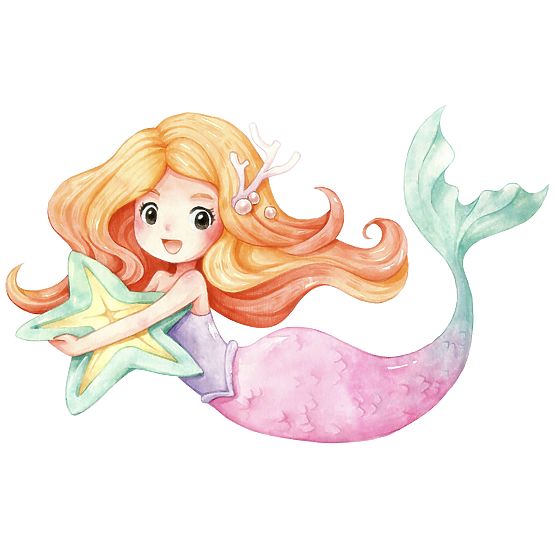 Škrinja za igračke Daria bijela s printom Sirena