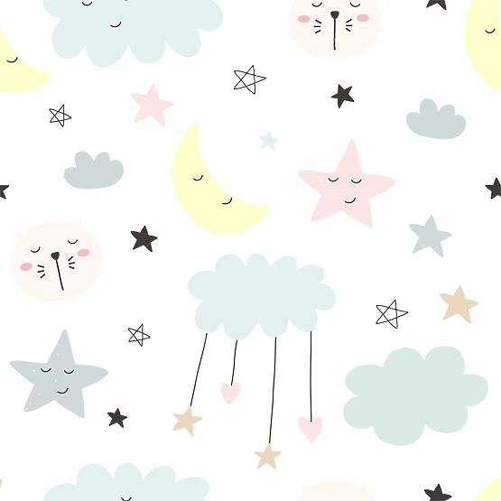 Škrinja za igračke Daria bijela s uzorkom Zvjezdice