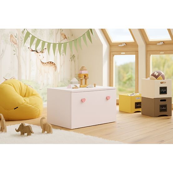 Škrinja za igračke Inga - ružičasta ručka